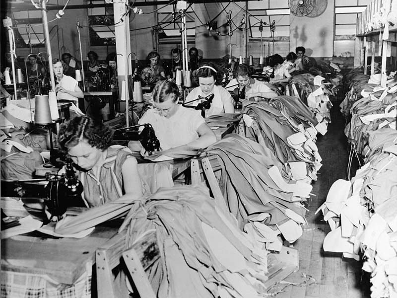 Garment plants in the area with women employees at work